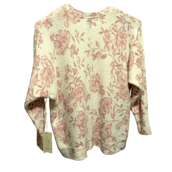 Joie Womens Soft Pink Floral Cottagecore Sweater Crew Neck Dolman Sleeves 1X NWT - Picture 3 of 4